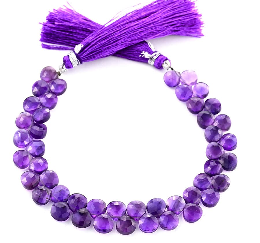 Amethyst 7mm Faceted Heart (Calibrated), additional view