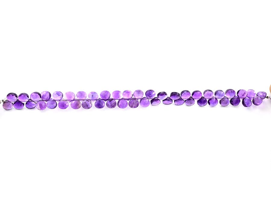 Amethyst 7mm Faceted Heart (Calibrated), additional view