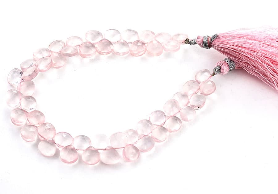 Rose Quartz 7mm Faceted Heart (Calibrated), additional view
