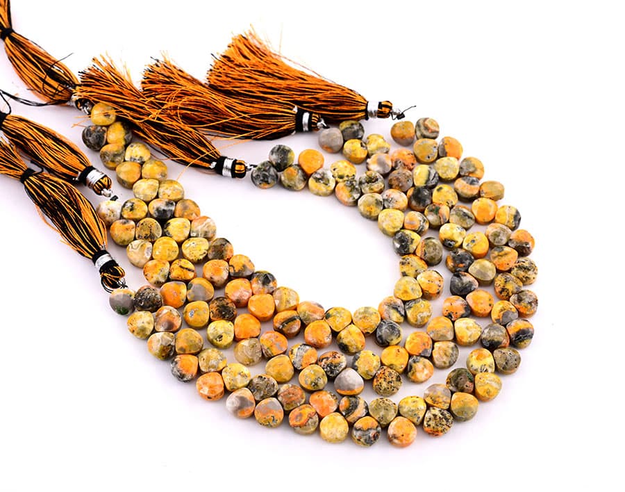 Bumble Bee Jasper 7mm Faceted Heart (Calibrated), additional view