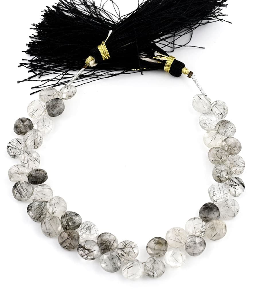 Black Rutile 7mm Faceted Heart (Calibrated), additional view