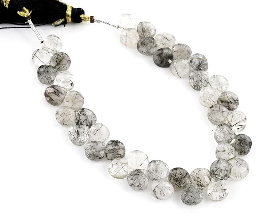 Black Rutile 7mm Faceted Heart (Calibrated), additional view