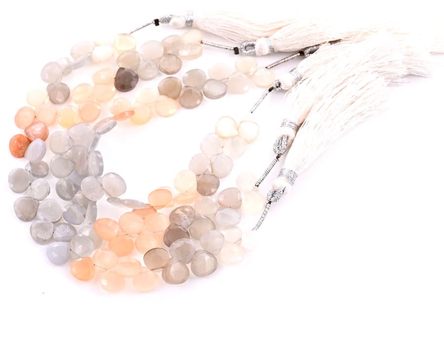 Multi Moonstone 7mm Faceted Heart (Calibrated), additional view