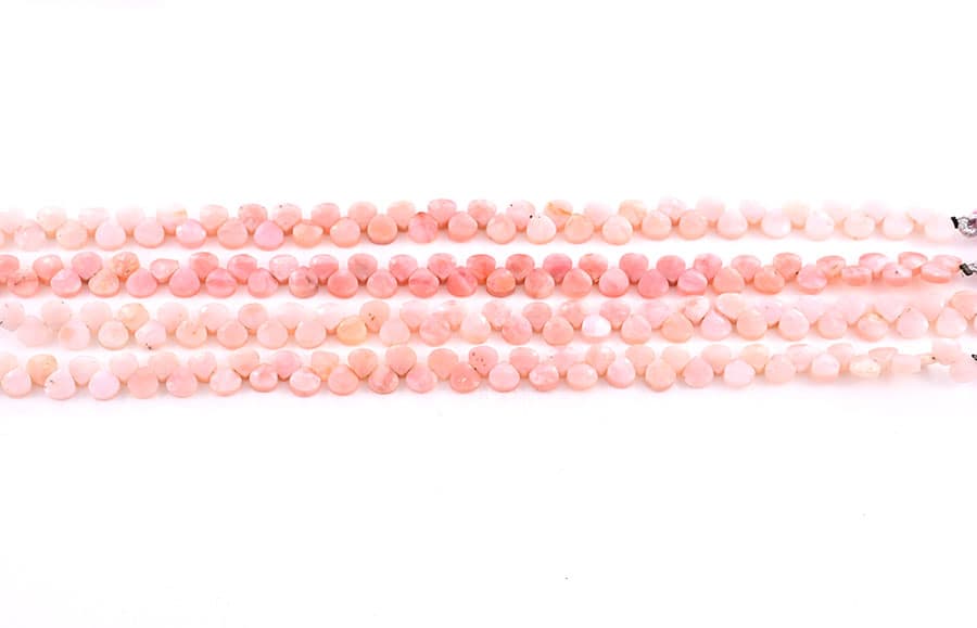 Pink Opal 5mm Faceted Heart (Calibrated), additional view