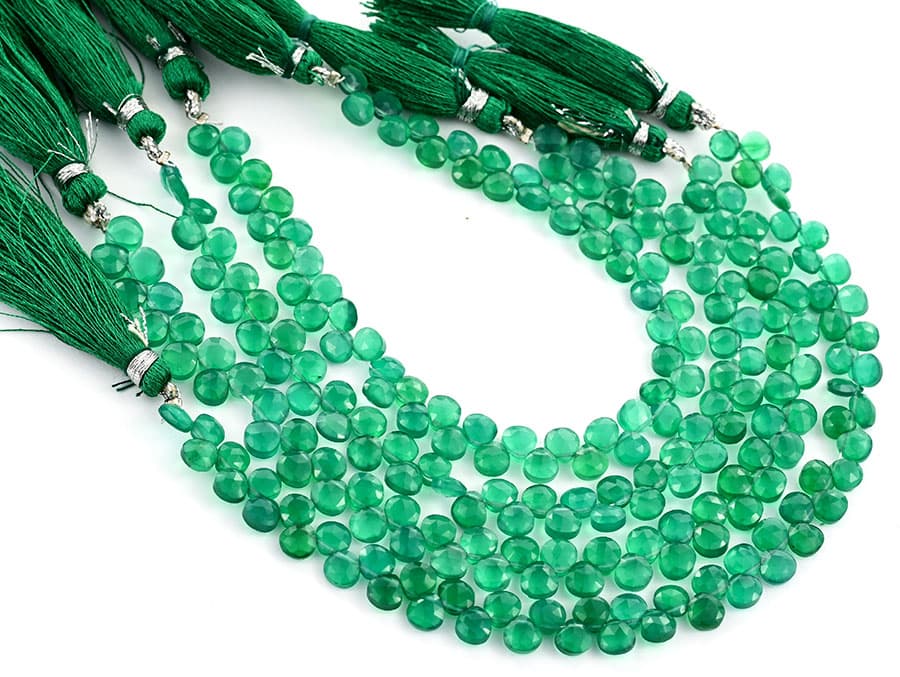 Green Onyx 5mm Faceted Heart (Calibrated), additional view