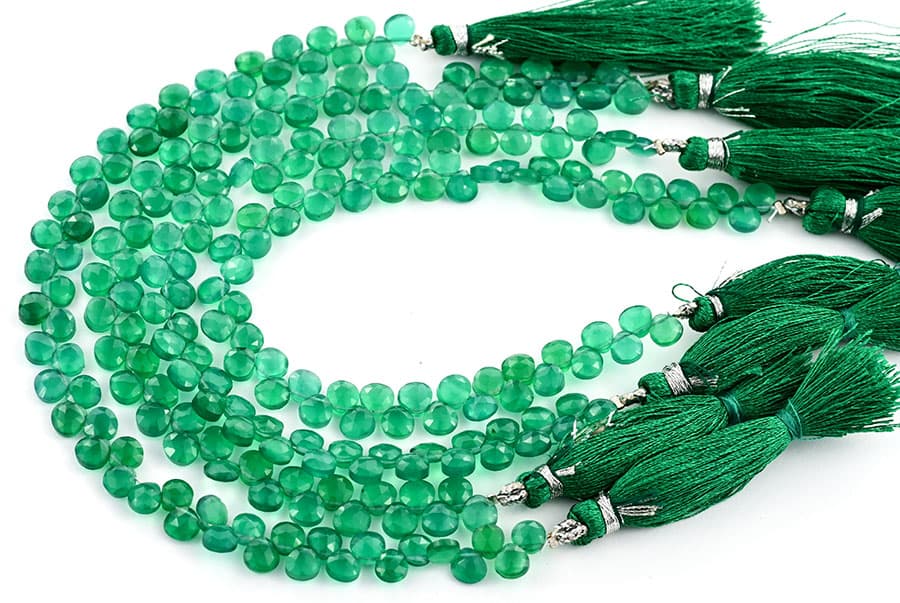 Green Onyx 5mm Faceted Heart (Calibrated), additional view
