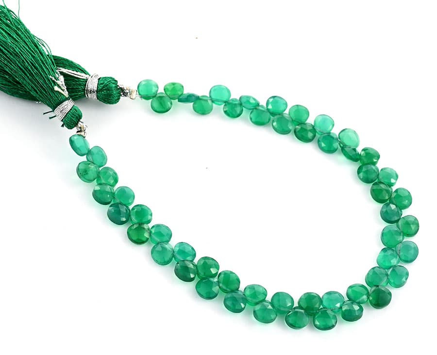 Green Onyx 5mm Faceted Heart (Calibrated), additional view
