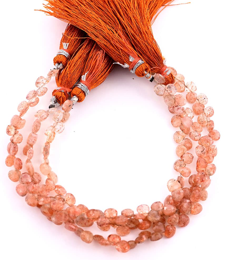 Sunstone 5mm Faceted Heart (Calibrated), additional view