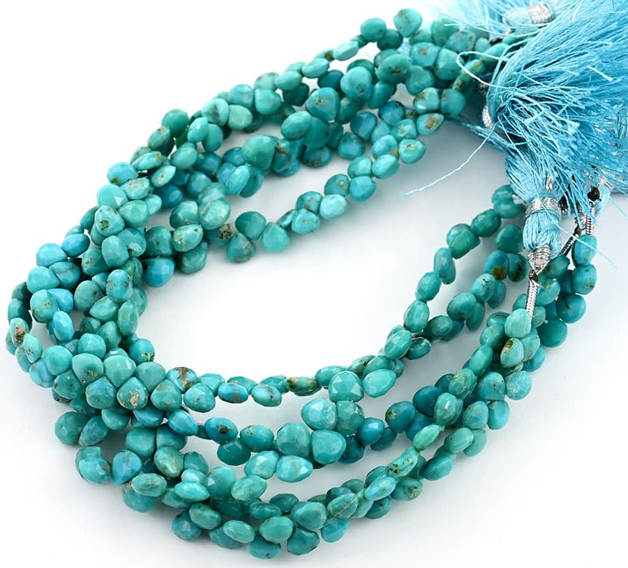Turquoise 5mm Faceted Heart (Calibrated), additional view