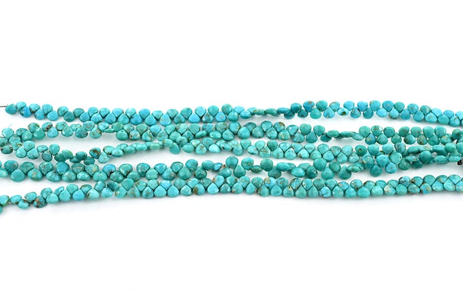 Turquoise 5mm Faceted Heart (Calibrated), additional view