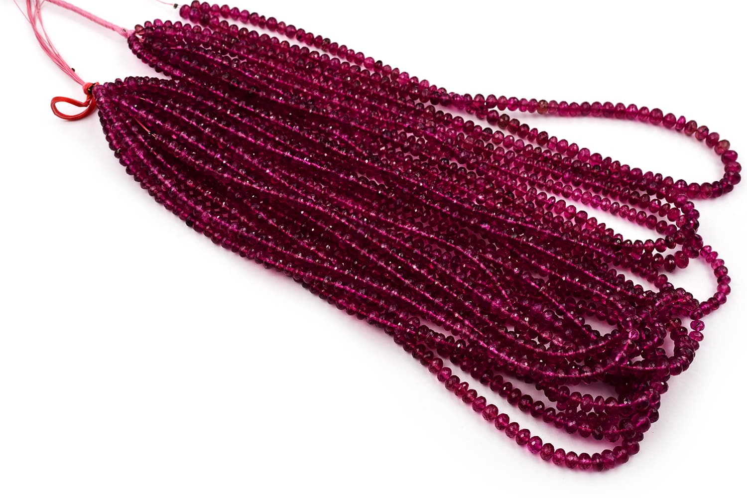 Pink Tourmaline Faceted Rondelle 4mm, additional view