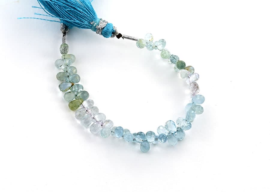 Multi Aquamarine 3X5mm Faceted Tear Drops (Calibrated), additional view