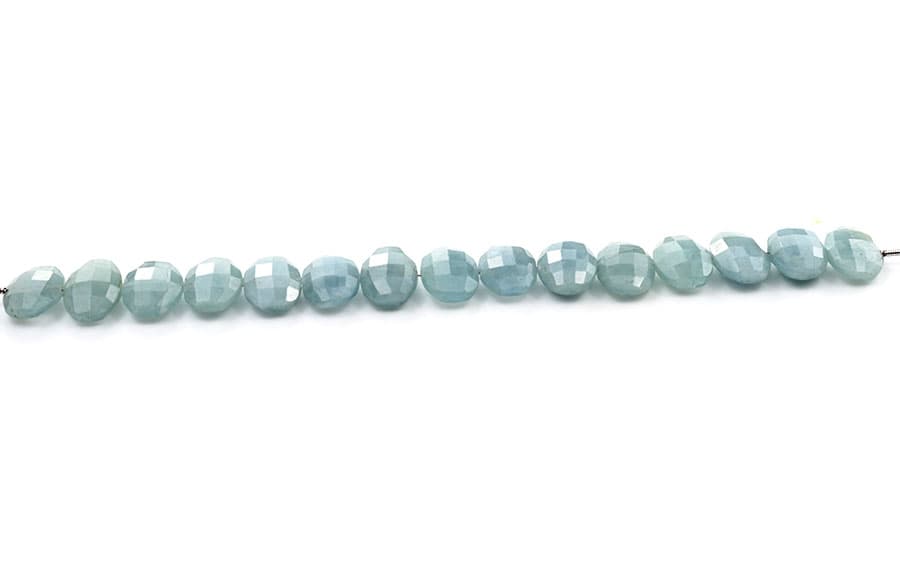 Milky Aquamarine 10X13mm Faceted Oval Faceted (Center Drill), additional view