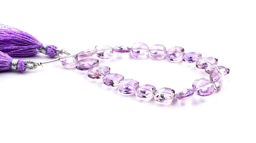 Pink Amethyst 10X13mm Faceted Oval Faceted (Center Drill), additional view