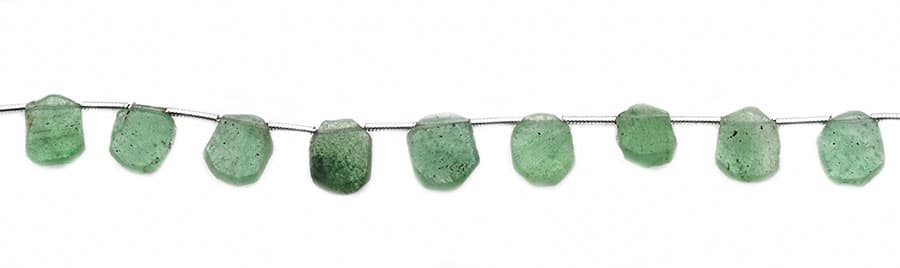 Green Strawberry QTZ. 7x9mm Organic Cut Slice, additional view