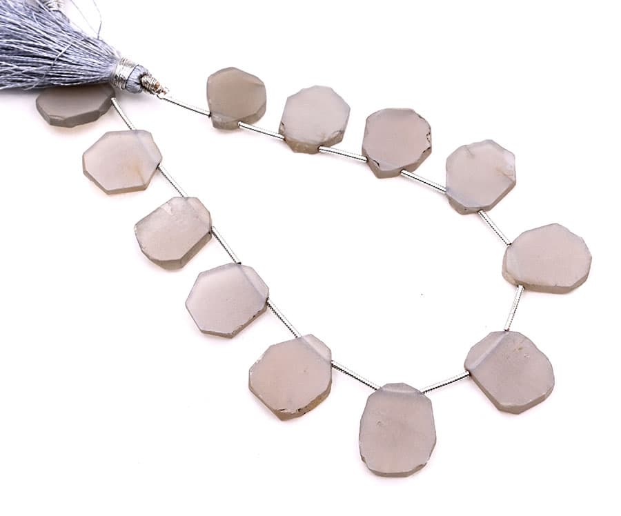 Gray Moonstone 10-14mm Organic Cut Slice, additional view