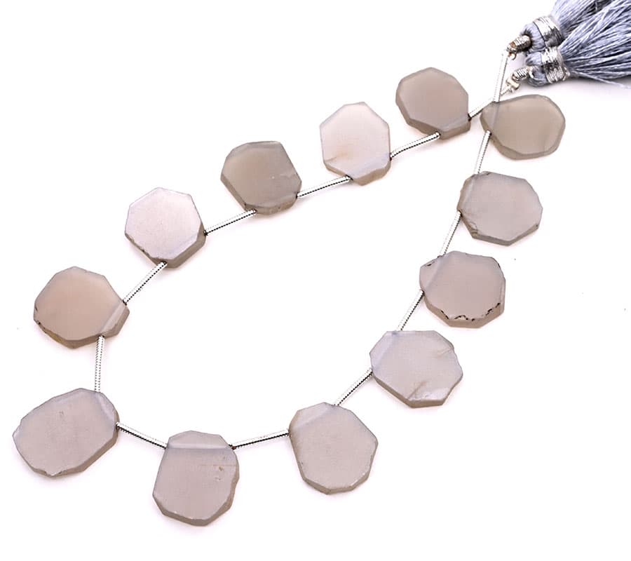 Gray Moonstone 10-14mm Organic Cut Slice, additional view