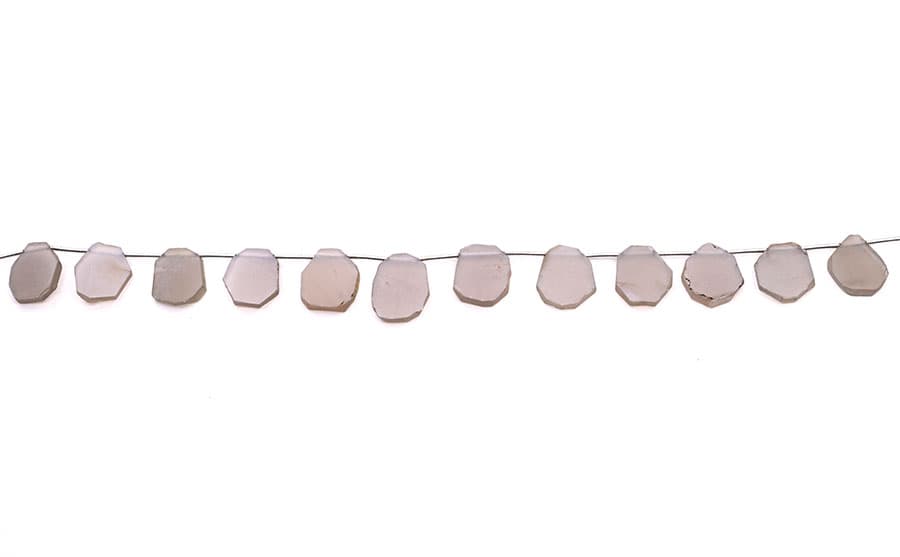 Gray Moonstone 10-14mm Organic Cut Slice, additional view