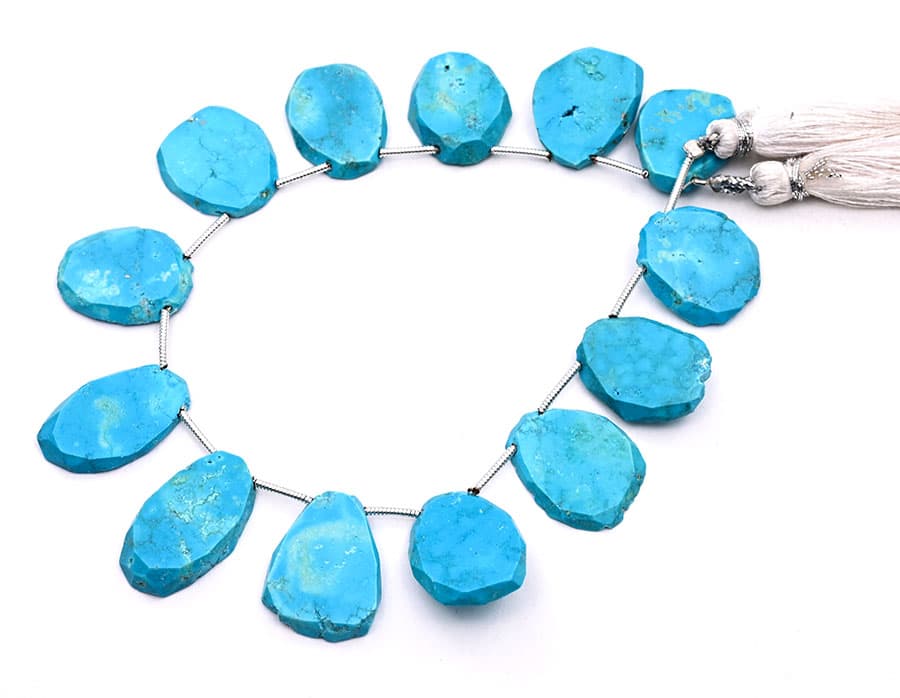 Natural Turquoise 10-18mm Organic Cut Slice, additional view