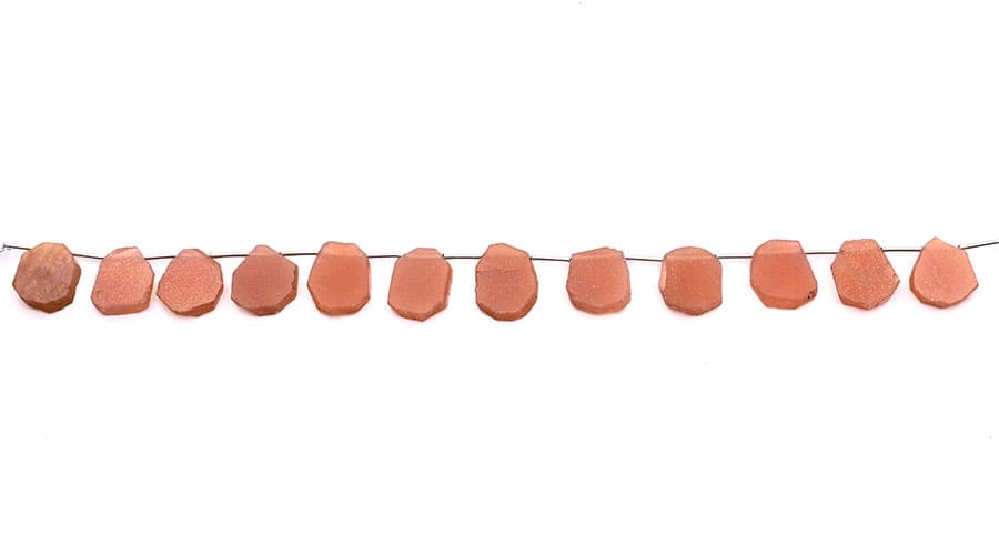 Peach Moonstone 16mm Organic Cut Slice, additional view