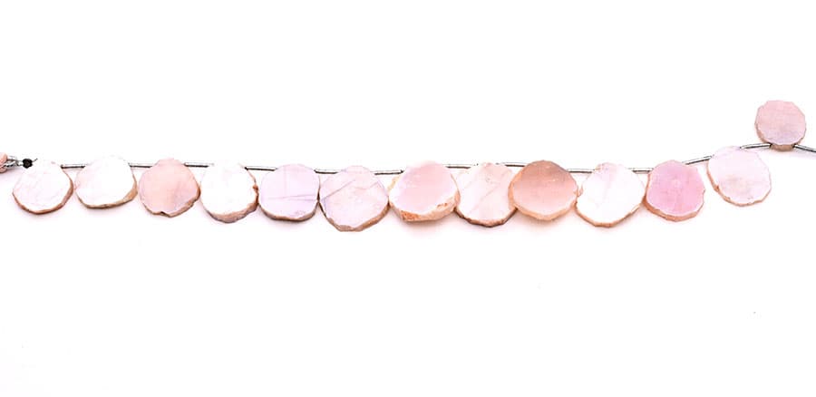 Peach Moonstone Coated 13mm Organic Cut Slice, additional view