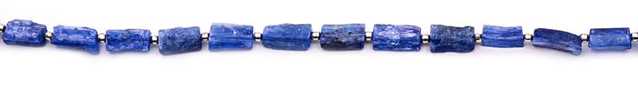 Blue Kynite 6x12mm Organic Cut Raw Uncut Rectangle, additional view
