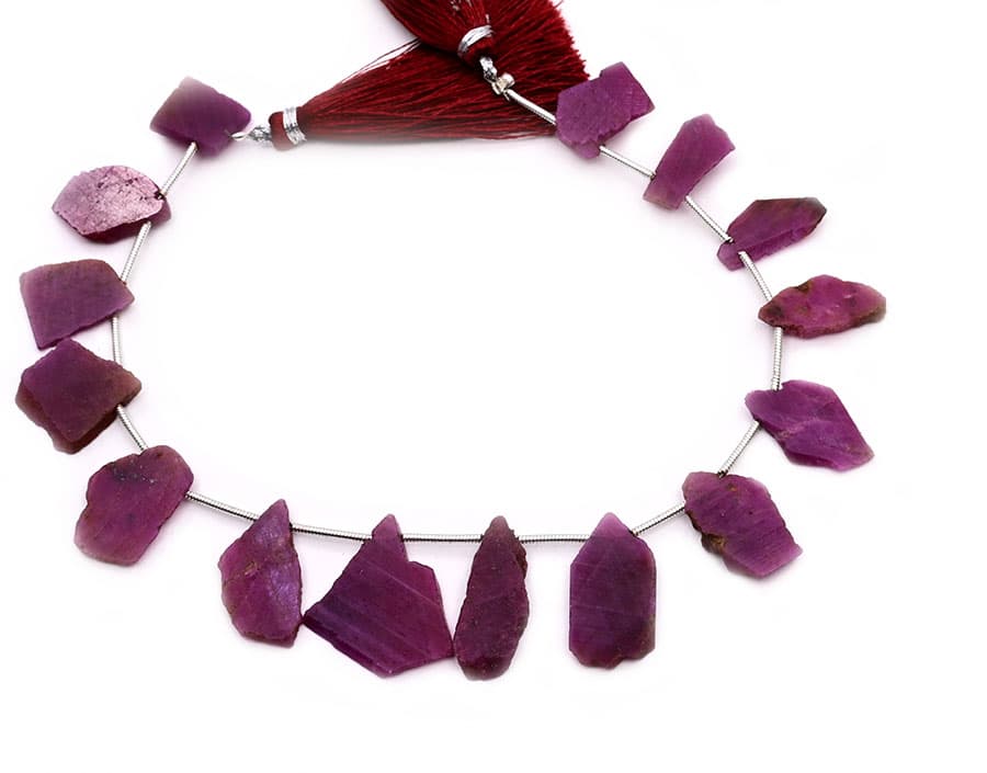 Ruby Free Size – Big Organic Cut Slice – Side Drilled, additional view