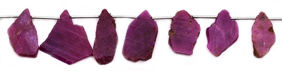 Ruby Free Size – Big Organic Cut Slice – Side Drilled, additional view
