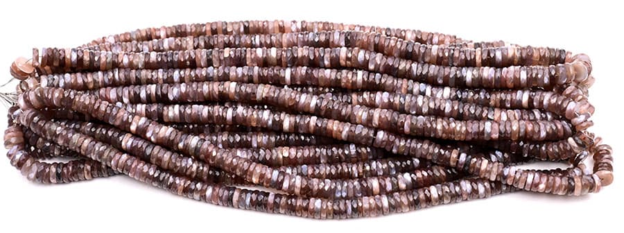 Chocolate Moonstone 5x9mm Faceted Heishi, additional view