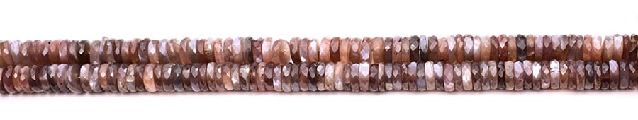 Chocolate Moonstone 5x9mm Faceted Heishi, additional view